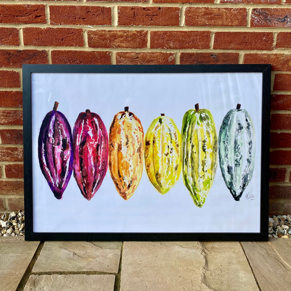 Cacao Rainbow Watercolour Print