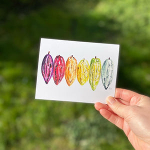 Cacao Rainbow Watercolour Print Gift Card